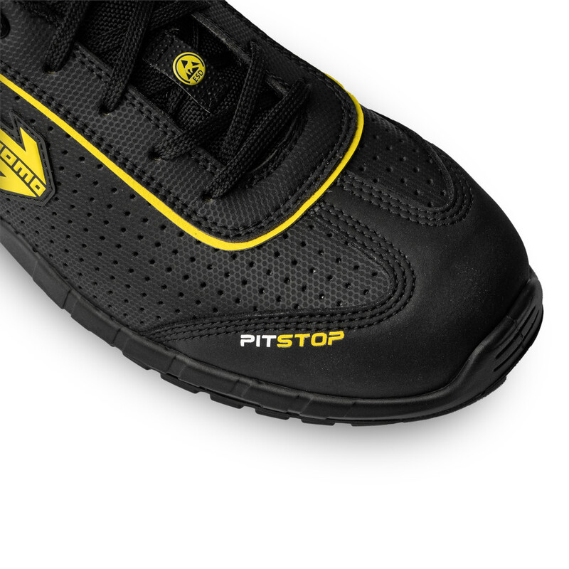 Momo Pit Stop Safety Shoes Black Official Momo Dealer DriftShop