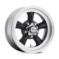 American Racing Vintage VN105 Torq Thrust D 15x10" 5x114.3 ET-44, Satin Black, Machined Lip