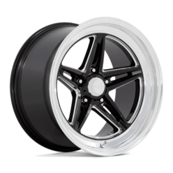 American Racing Vintage VN514 Groove 18x10" 5x120.65 ET0, Gloss Black, Diamond Cut Lip