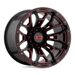 XD XD841 Boneyard 20x10" 5x127 ET-18, Gloss Black Milled, Red Tint