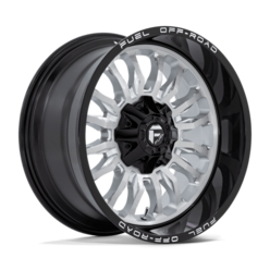 Fuel D798 Arc 20x10" 6x135/139.7 ET-18, Silver Brushed Face, Milled Black Lip