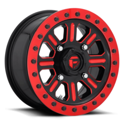 Fuel D911 Hardline Beadlock 15x10" 4x156 ET25, Gloss Black & Red