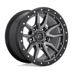 Fuel D680 Rebel 17x9" 5x127 ET-12, Flat Gunmetal, Black Ring