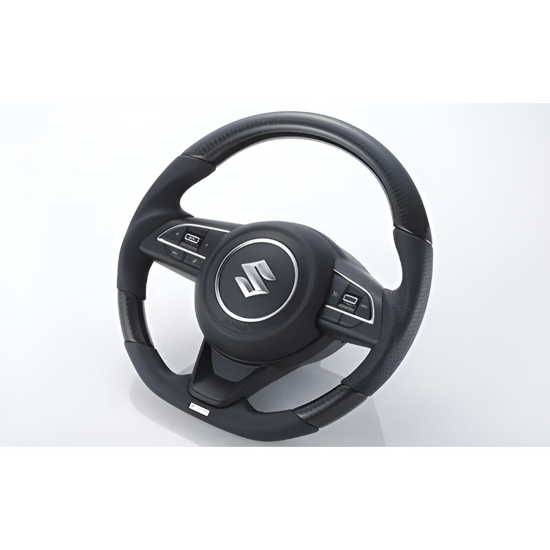 GReddy Black Carbon Steering Wheel with Red Stitch for Suzuki Swift Sport ZC33S