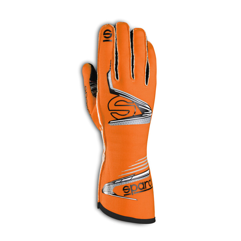 Sparco Arrow Gloves, Fluo Orange & Black (FIA)