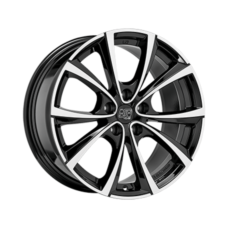 MSW 27T 19x8.5" 5x114.3 ET35, Gloss Black, Machined Spokes