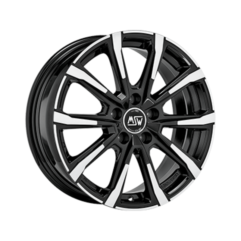 MSW 79 17x7" 5x100 ET48, Gloss Black, Machined Spokes