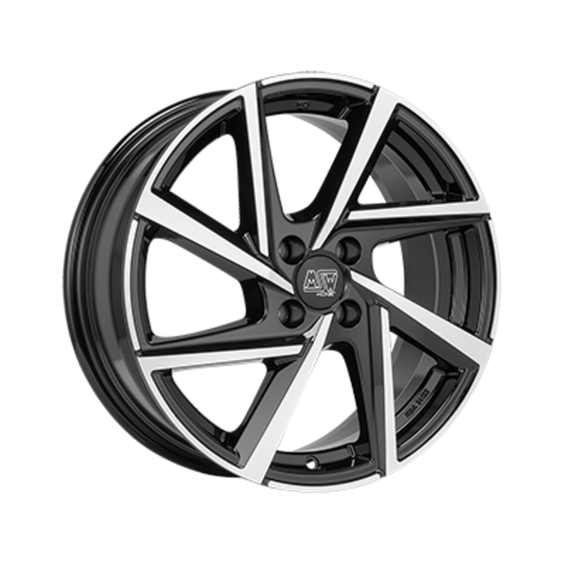 MSW 80-4 16x6.5" 4x100 ET45, Gloss Black, Machined Spokes