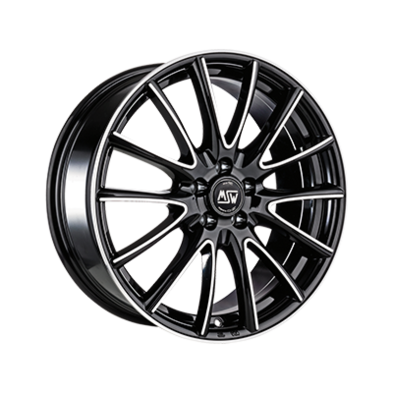 MSW 86 17x7.5" 5x120 ET47, Gloss Black, Machined Spokes