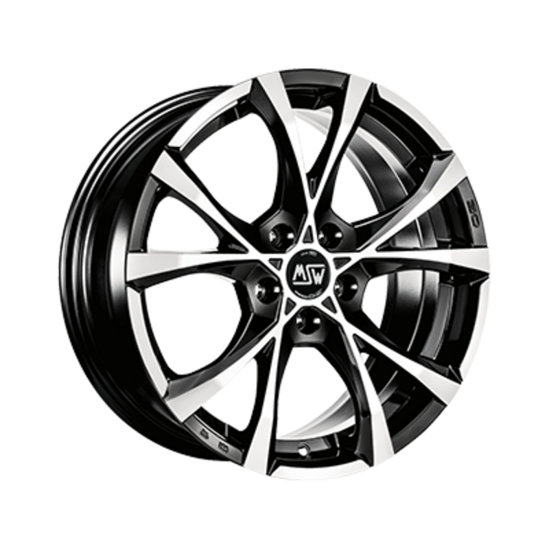 MSW Cross Over 16x7" 5x114.3 ET45, Gloss Black, Machined Spokes