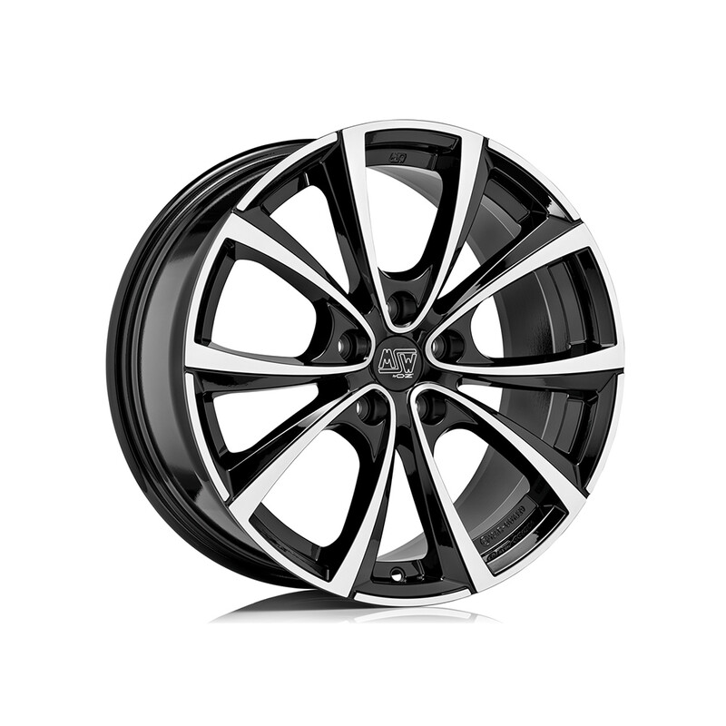 MSW 27T 19x9.5" 5x120 ET40, Gloss Black, Machined Spokes