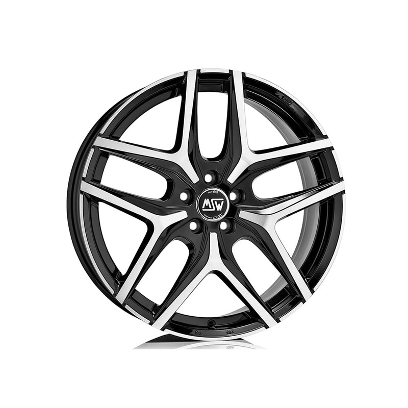 MSW 40 17x7" 5x114.3 ET45, Gloss Black, Machined Spokes