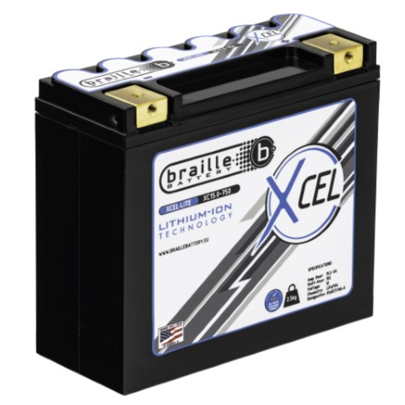 Braille Lithium Ion Battery - XCEL 15Ah (12V)