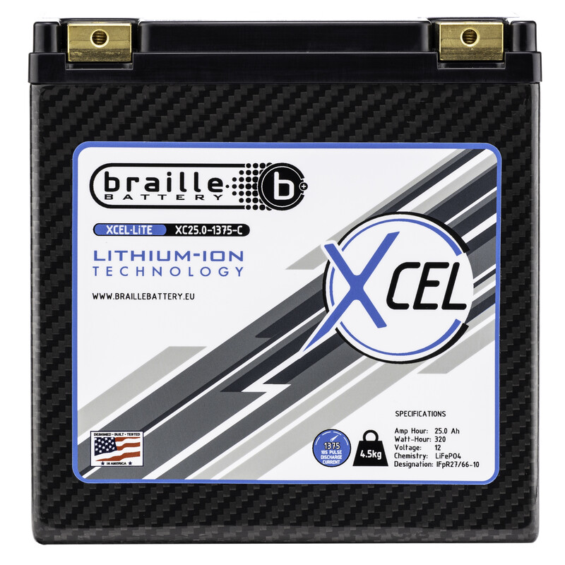 Braille Lithium Ion Battery - XCEL 25Ah (12V)