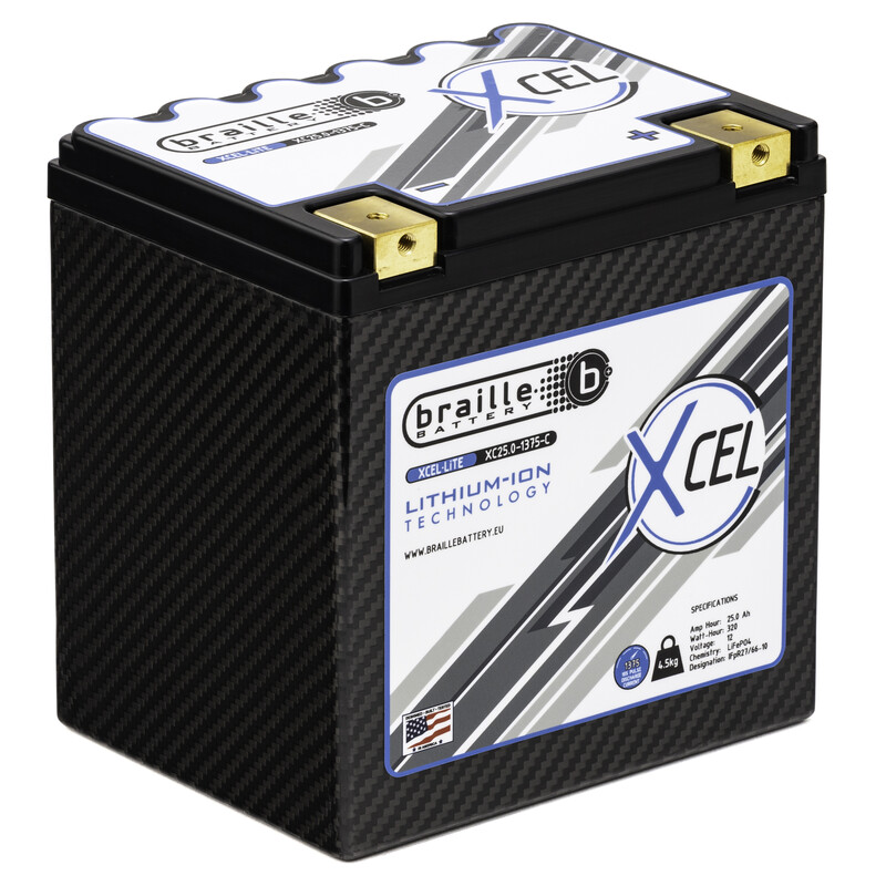 Braille Lithium Ion Battery - XCEL 25Ah (12V)