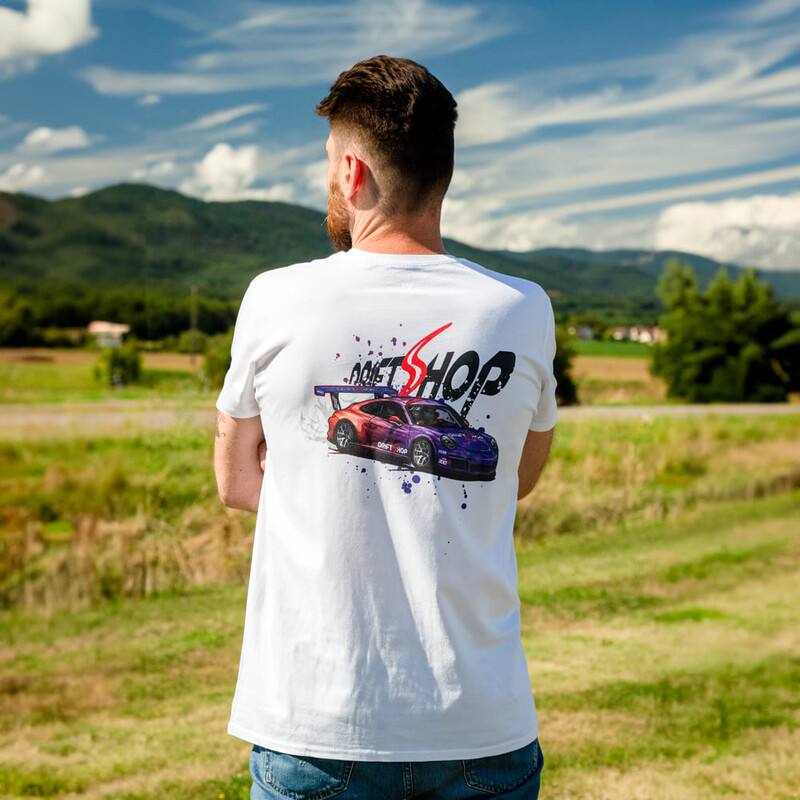 DriftShop\u0020Porsche\u0020T\u002DShirt\u0020\u002D\u0020White