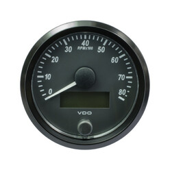 VDO SingleViu Tachometer (8000 tr/min) - Ø 80 mm