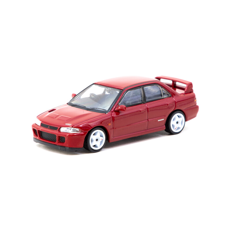 Tarmac Works 1/64 - Mitsubishi Lancer GSR Evolution II | Red + Trading Cards
