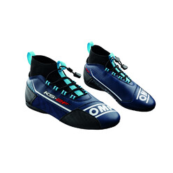 OMP KS-2F Kart Shoes, Navy Blue / Cyan