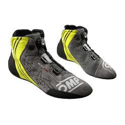 OMP KS-X Kart Shoes, Black / Grey / Fluo Yellow
