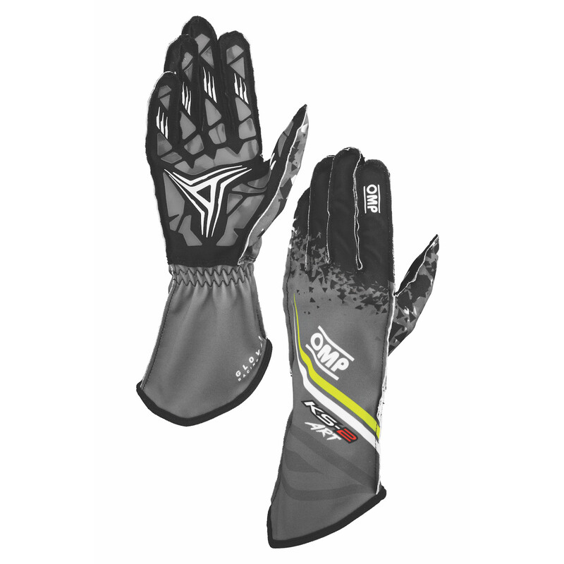 OMP KS-2 ART Kart Gloves, Anthracite / Fluo Yellow