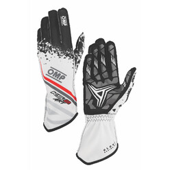 OMP KS-2 ART Kart Gloves, White / Black / Red