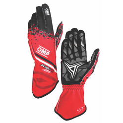 OMP KS-2 ART Kart Gloves, Red / Black
