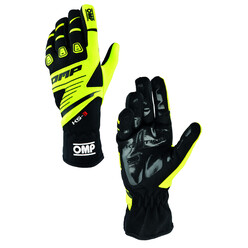 OMP KS-3 Kart Gloves, Yellow / Black