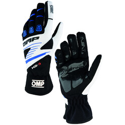 OMP KS-3 Kart Gloves, Black / Blue / White
