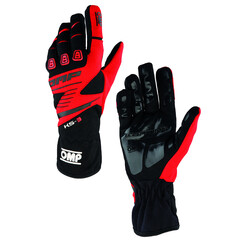 OMP KS-3 Kart Gloves, Red / Black