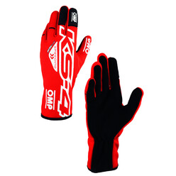 OMP KS-4 Kart Gloves, Red / White