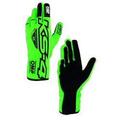 OMP KS-4 Kart Gloves, Fluo Green / Black