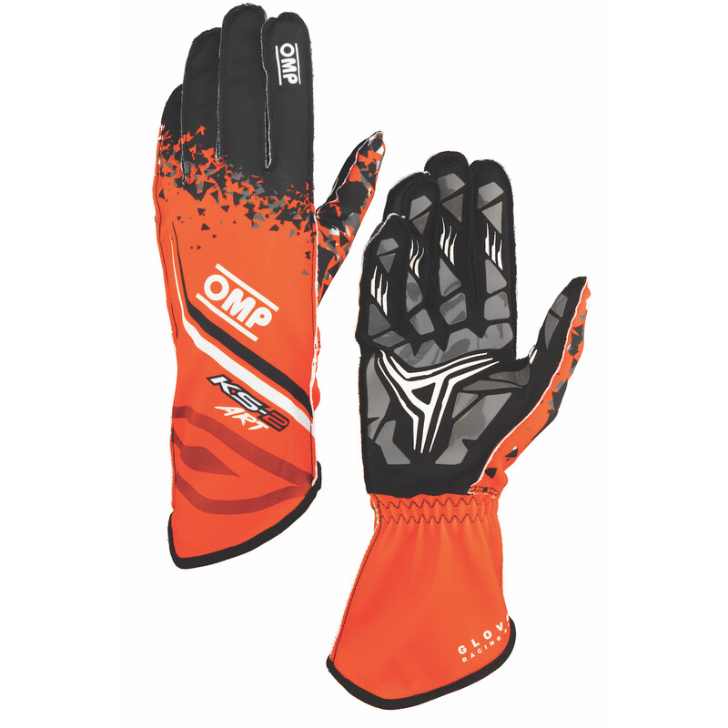 OMP KS-2 ART Kart Gloves, Orange / Black