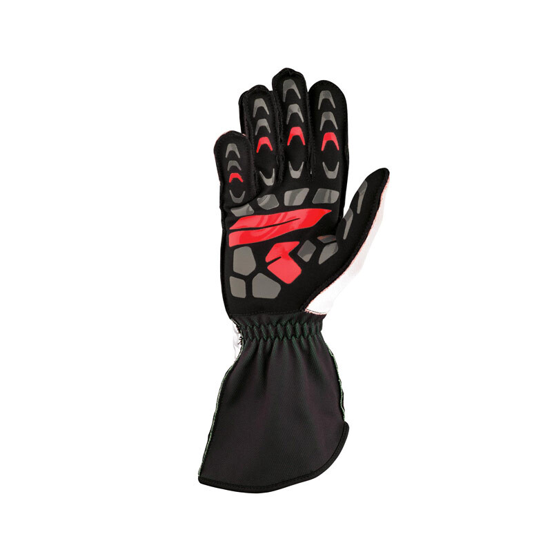 OMP KS-2R Kart Gloves, White / Black / Red