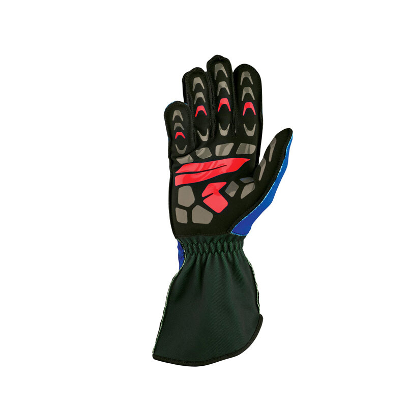 OMP KS-2R Kart Gloves, Blue / White / Cyan