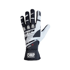 OMP KS-3 Kart Gloves, Black / White