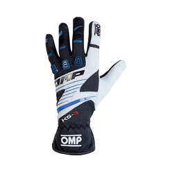 OMP KS-3 Kart Gloves, Black / Blue / White