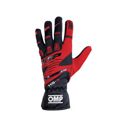 OMP KS-3 Kart Gloves, Red / Black