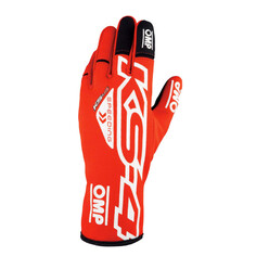 OMP KS-4 Kart Gloves, Red / White