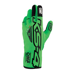 OMP KS-4 Kart Gloves, Fluo Green / Black
