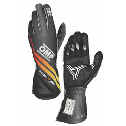 OMP KS-X ART Gloves, Black / Yellow / Red
