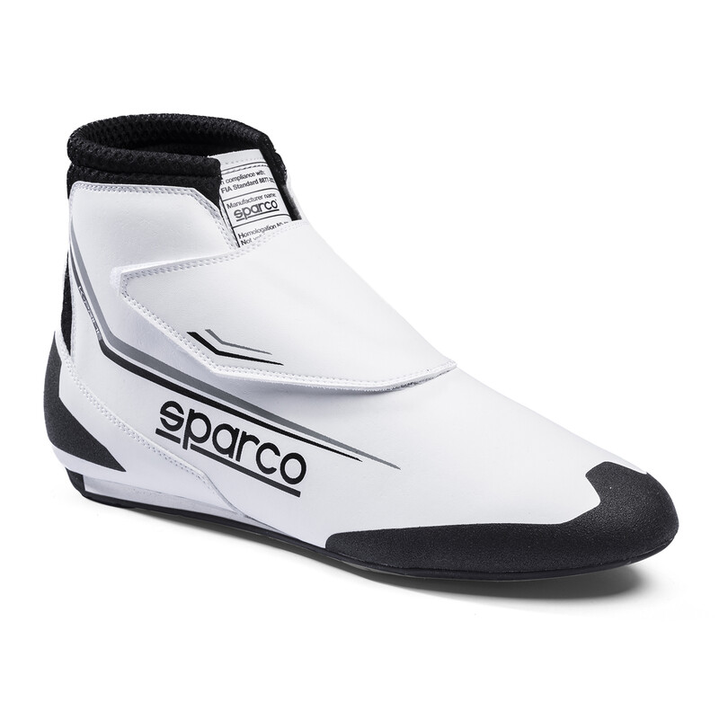 Sparco K-Prime Kid Karting Shoes, White & Black (FIA 8877-2022)