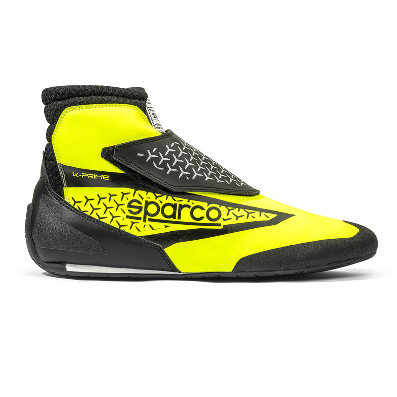 Sparco K-Prime Kid Karting Shoes, Yellow & Black (FIA 8877-2022)
