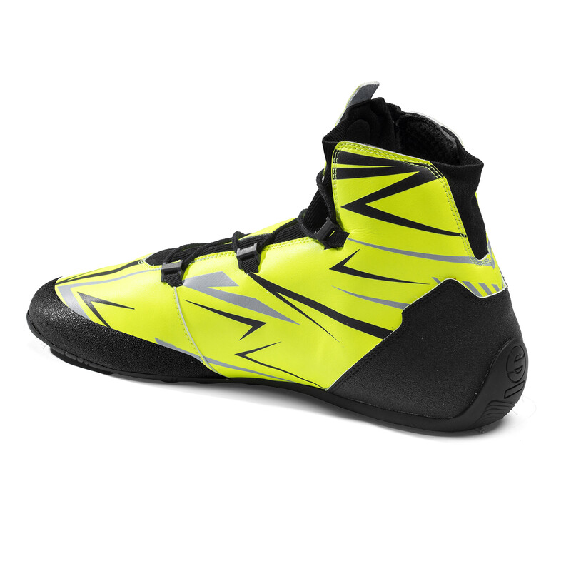 Sparco K-Rapid Laces Karting Shoes, Yellow & Black (FIA 8877-2022)