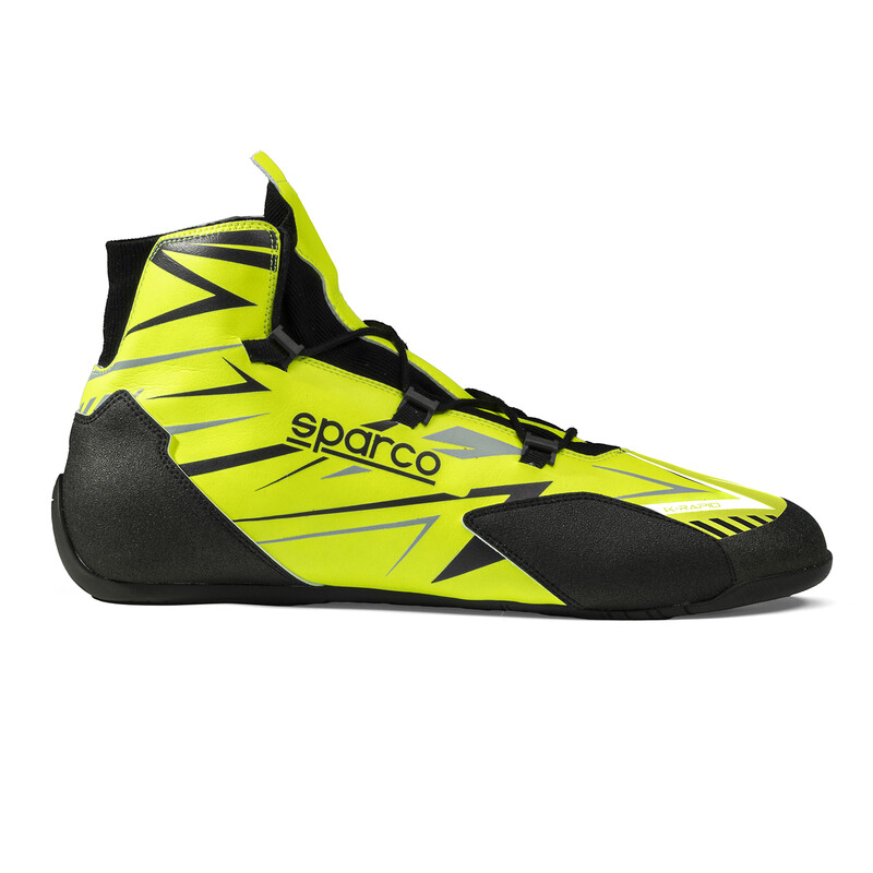 Sparco K-Rapid Laces Karting Shoes, Yellow & Black (FIA 8877-2022)