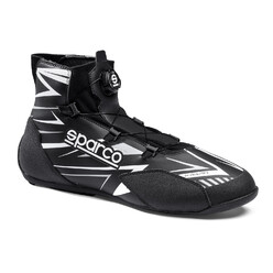 Sparco K-Rapid Rotor Karting Shoes, Black & White (FIA 8877-2022)