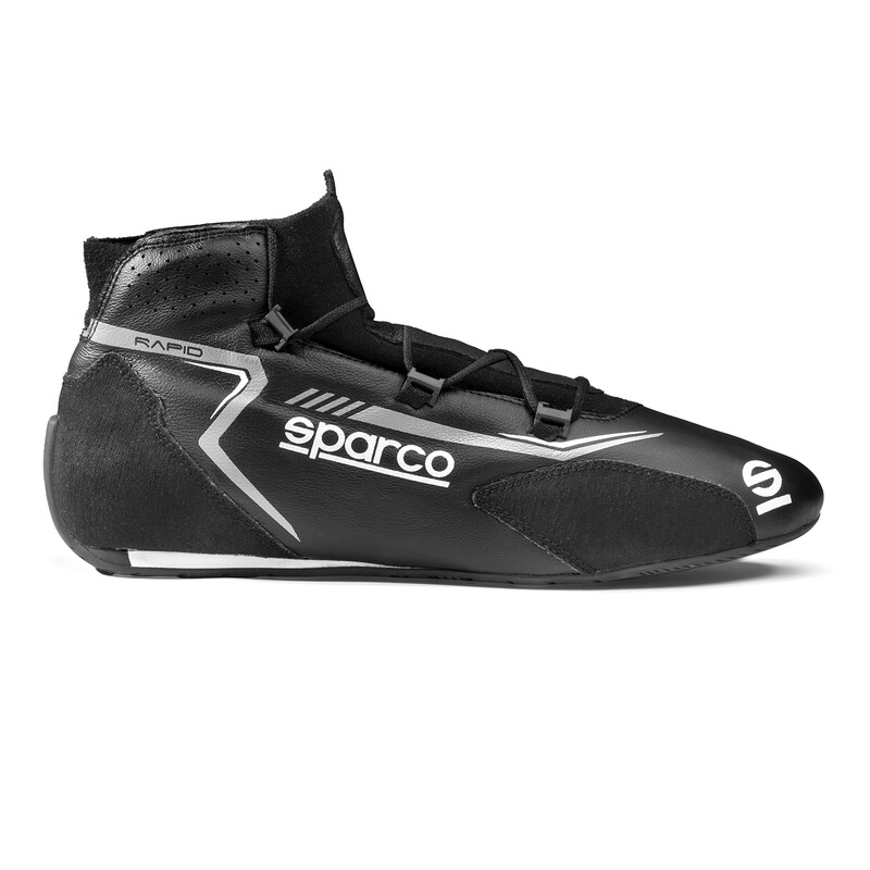 Sparco Rapid Laces Racing Shoes, Black & Gray (FIA)