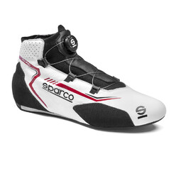 Sparco Rapid Rotor Racing Shoes, White & Red (FIA)