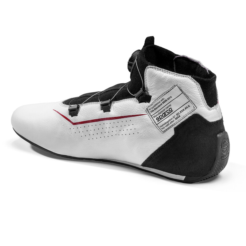 Sparco Rapid Rotor Racing Shoes, White & Red (FIA)