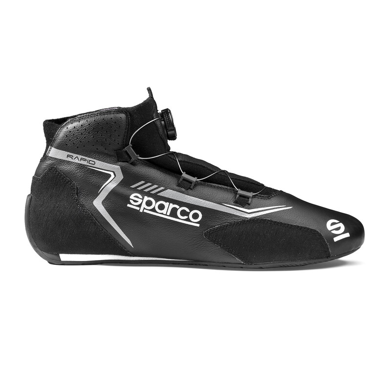 Sparco Rapid Rotor Racing Shoes, Black & Gray (FIA)